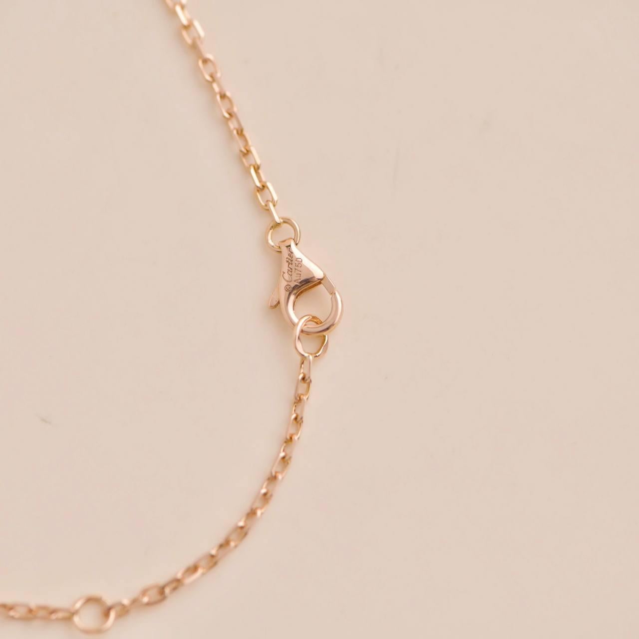 Cartier Trinity Pink Sapphire 18K Rose Gold Pendant Necklace For Sale 3