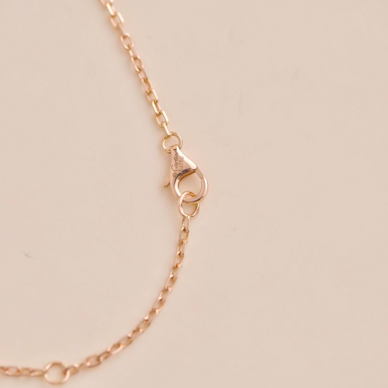 Cartier Trinity Pink Sapphire 18K Rose Gold Pendant Necklace 3
