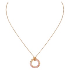 Cartier Trinity Pink Sapphire 18K Rose Gold Pendant Necklace