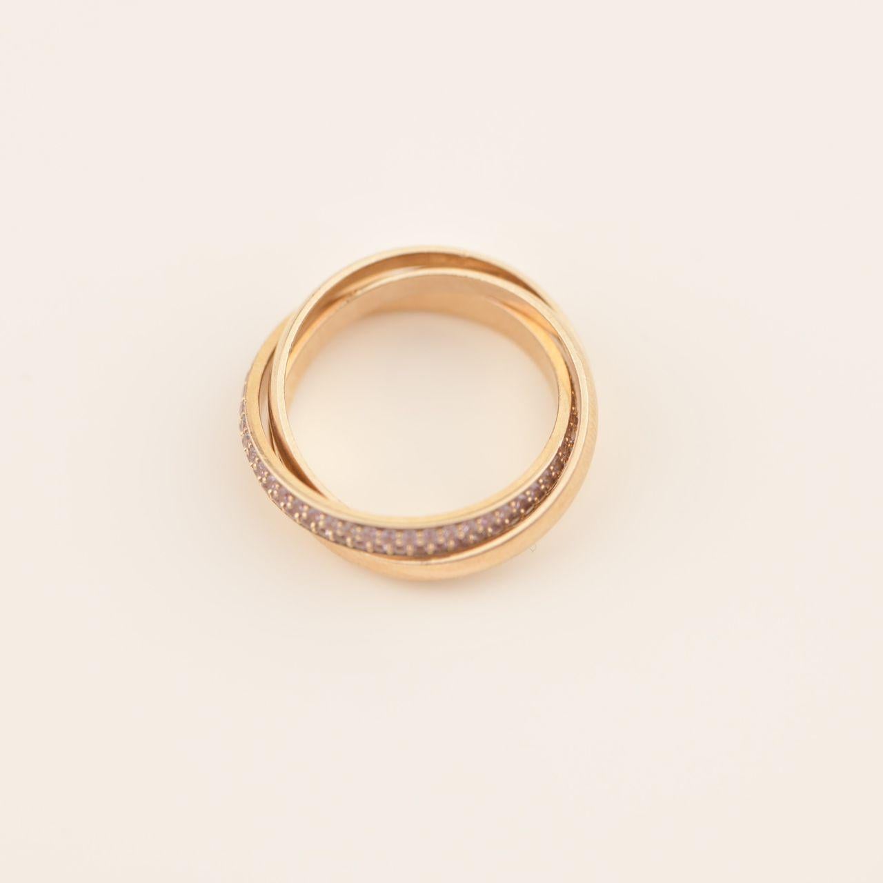 Women's or Men's Cartier Trinity Pink Sapphire Rose Gold Ring