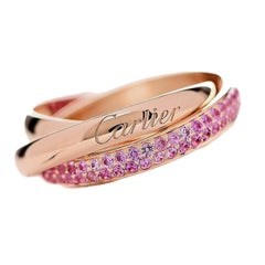 Cartier Trinity Pink Sapphire Rose Gold Ring