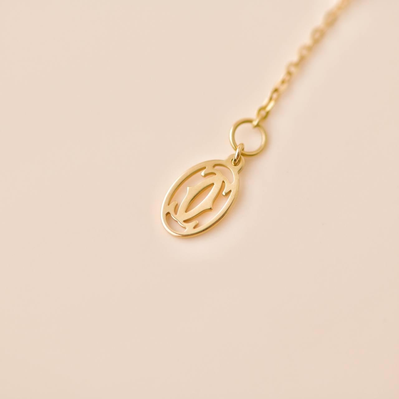 Cartier Trinity Pink Sapphire Yellow Rose and White Gold Pendant Necklace 1