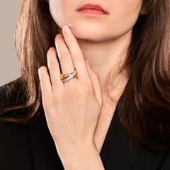 CARTIER Trinity-Ring, 18 Karat Gold mit 0,99 Karat Pavé-Diamanten, Frankreich