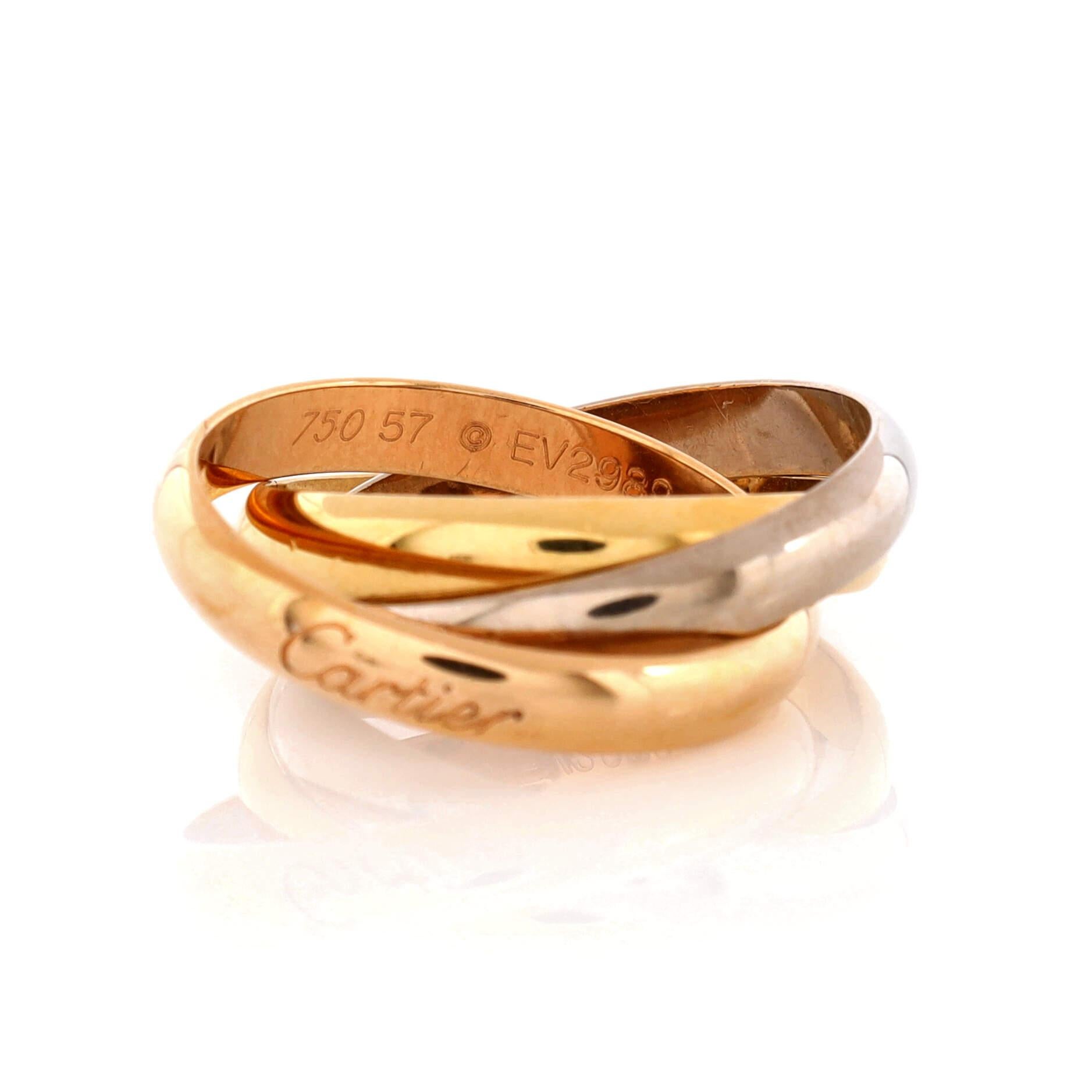 Women's or Men's Cartier Trinity Ring 18k Tricolor Gold Medium