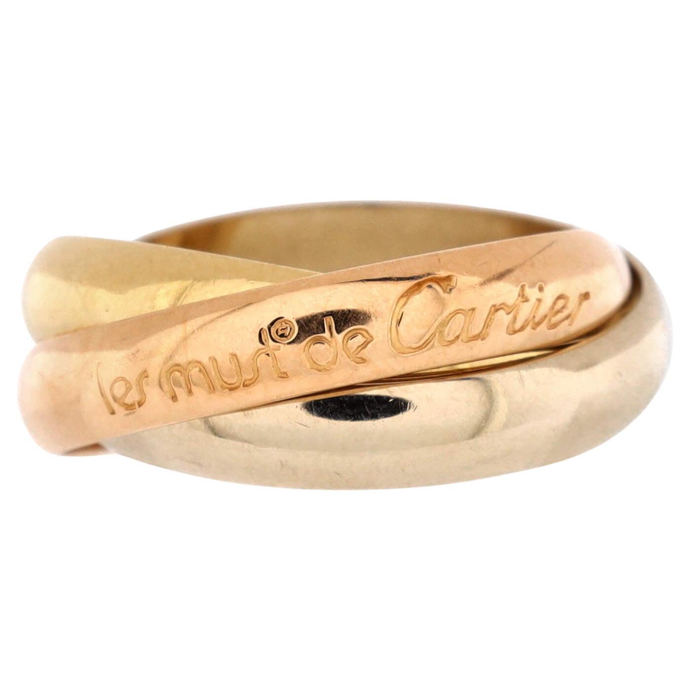 Cartier Trinity Ring 18K Tricolor Gold Medium For Sale