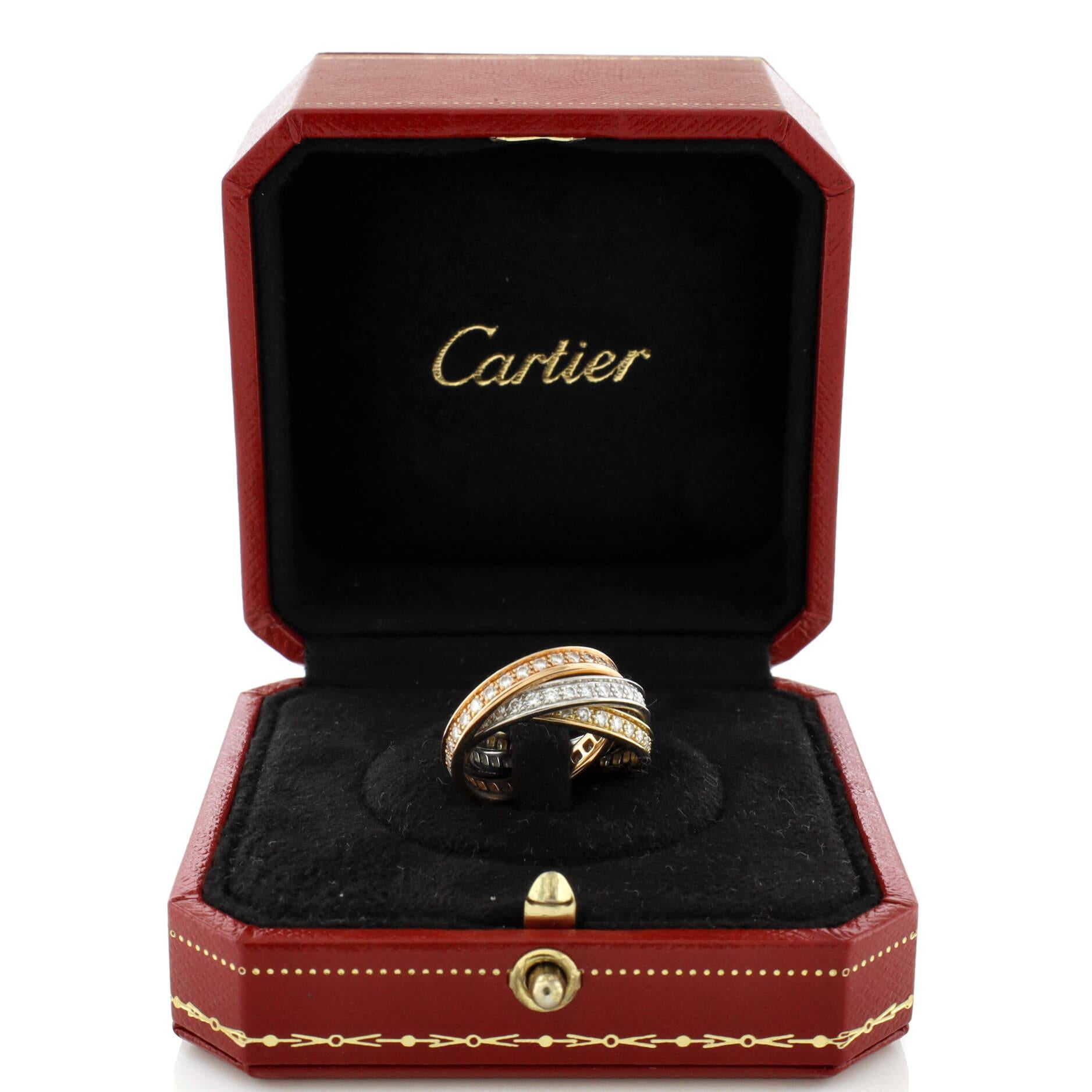 Condition: Very good. Moderate wear throughout.
Accessories: No Accessories
Measurements: Size: 6 - 52, Width: 3.5 mm
Designer: Cartier
Model: Trinity Ring 18K Tricolor Gold with Diamonds
Exterior Color: Tricolor Gold
Item Number: 221254/7