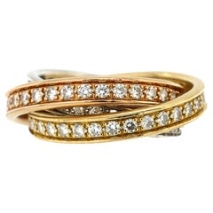 Cartier Trinity Ring 18K Tricolor Gold with Diamonds
