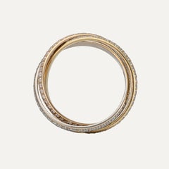 Cartier Trinity Ring, 18K White, Rose, Yellow Gold, Diamonds, 2014