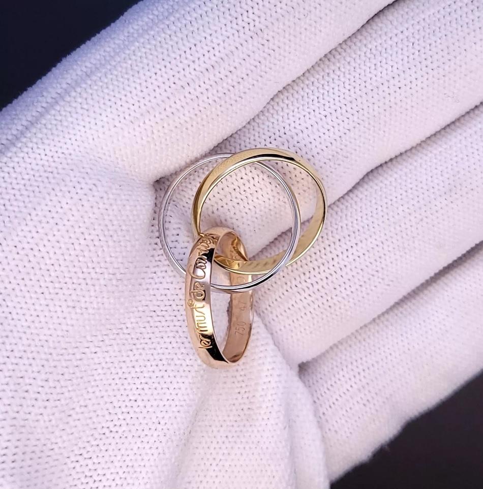 CARTIER Trinity Ring 18K Yellow Gold White Gold Pink Gold Cartier size 4 For Sale 2