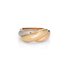 Cartier Trinity Ring c1996 18k Tri Gold Vintage Bombe Band COA