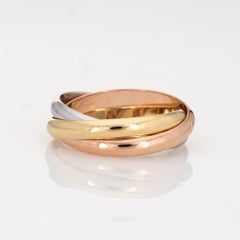 Cartier Trinity Ring Classic 18 Karat Tri Gold Estate Signed Men's Band