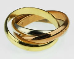 Cartier Trinity Wedding/Engagement Ring in 18 ct White, Yellow & Rose Gold