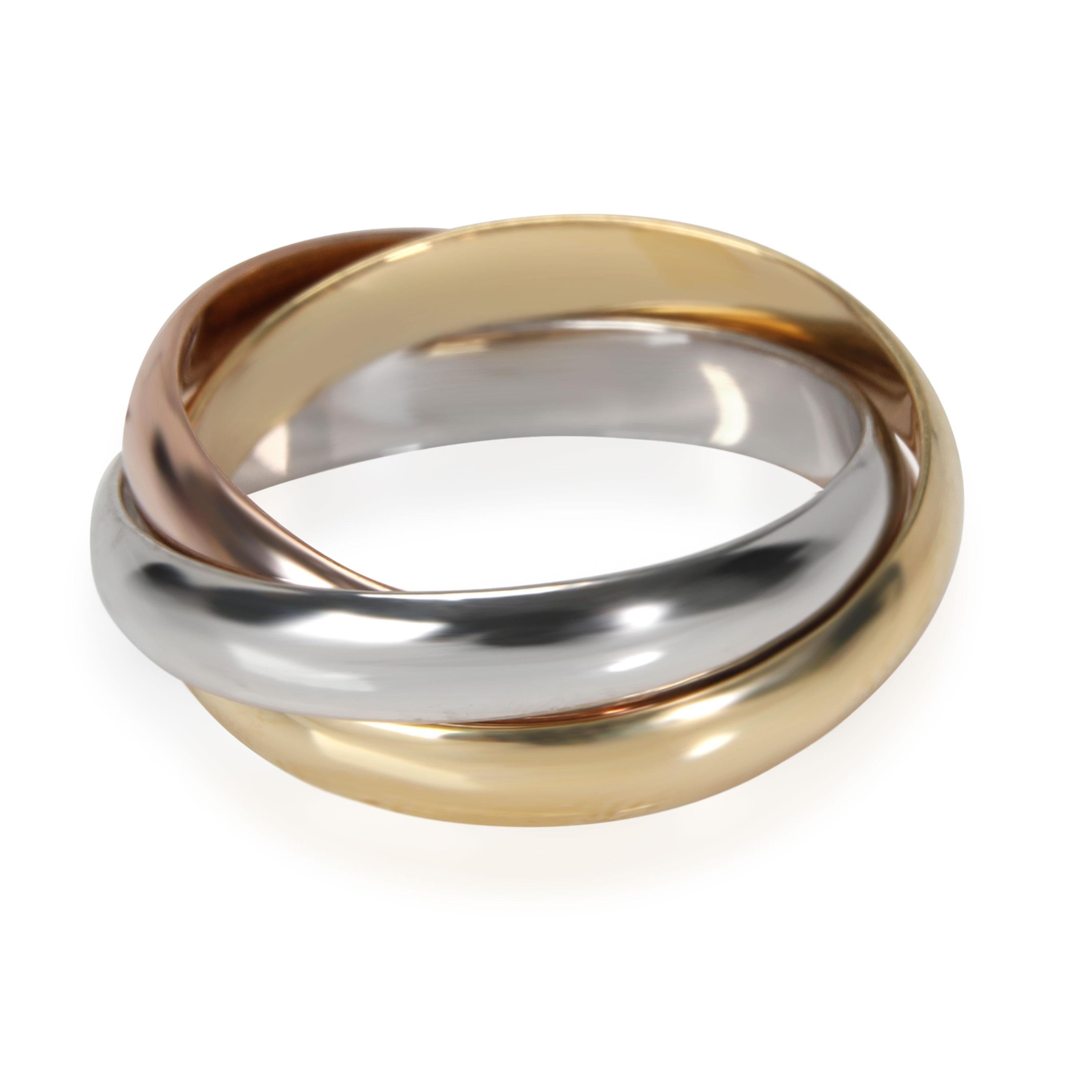 
Cartier Trinity Ring in 18k 3 Tone Gold

PRIMARY DETAILS
SKU: 114954
Listing Title: Cartier Trinity Ring in 18k 3 Tone Gold
Condition Description: Louis Cartier, the founder's grandson, introduced the Trinity ring in 1924. The ring is characterised