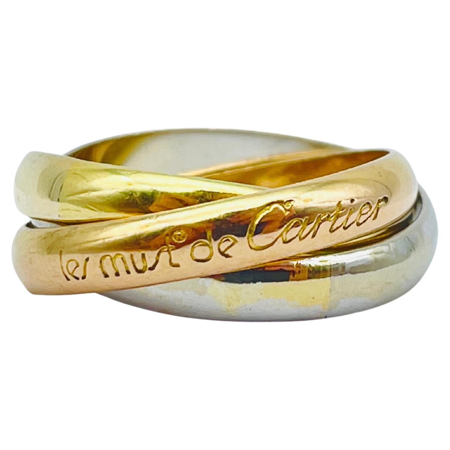 Cartier Trinity Ring in 18k 3 Tone 'Tricolor' Gold For Sale at 1stDibs