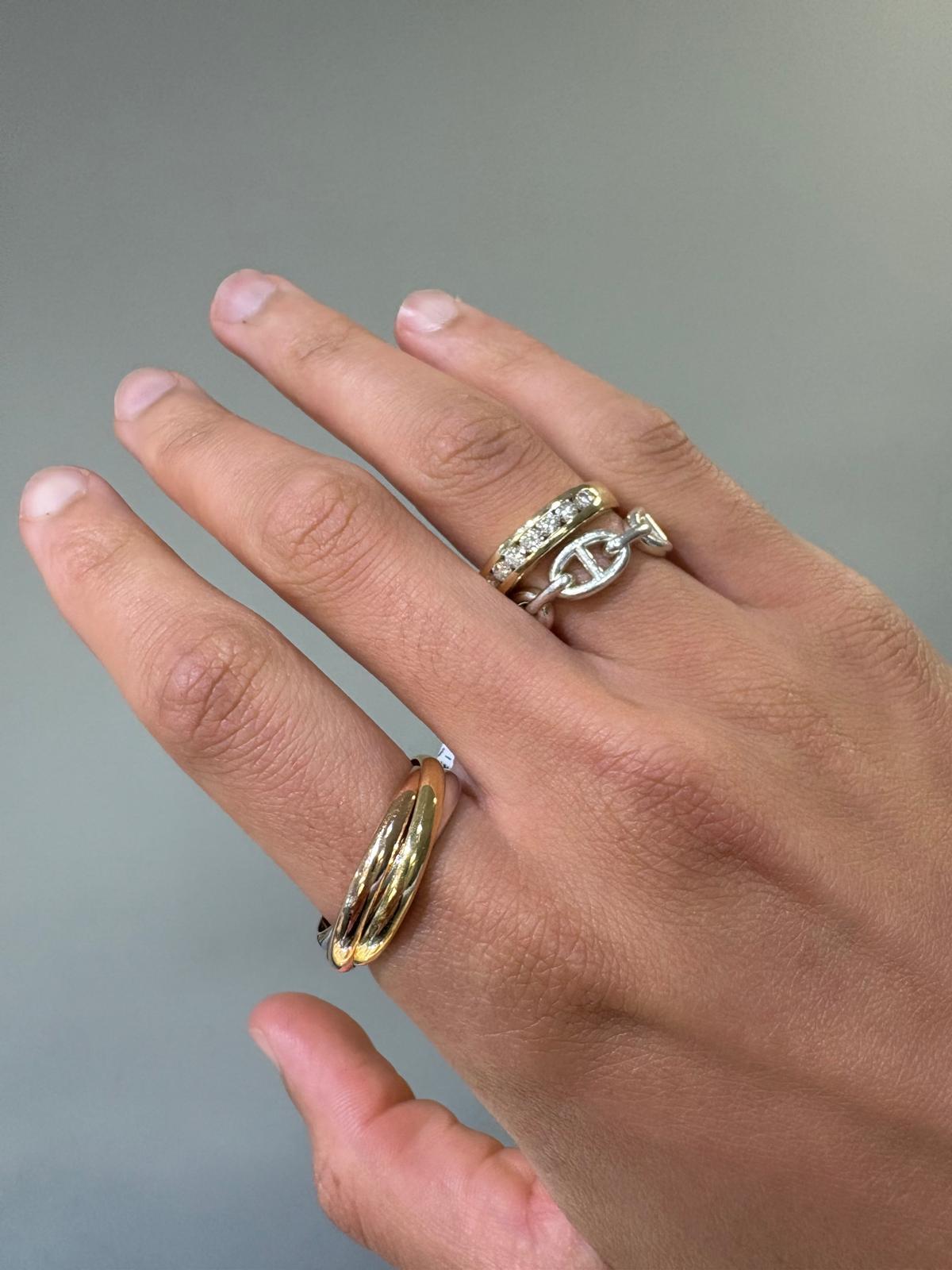 Art Deco Cartier Trinity Ring in Yellow, White, and Rose Gold Web Store Description