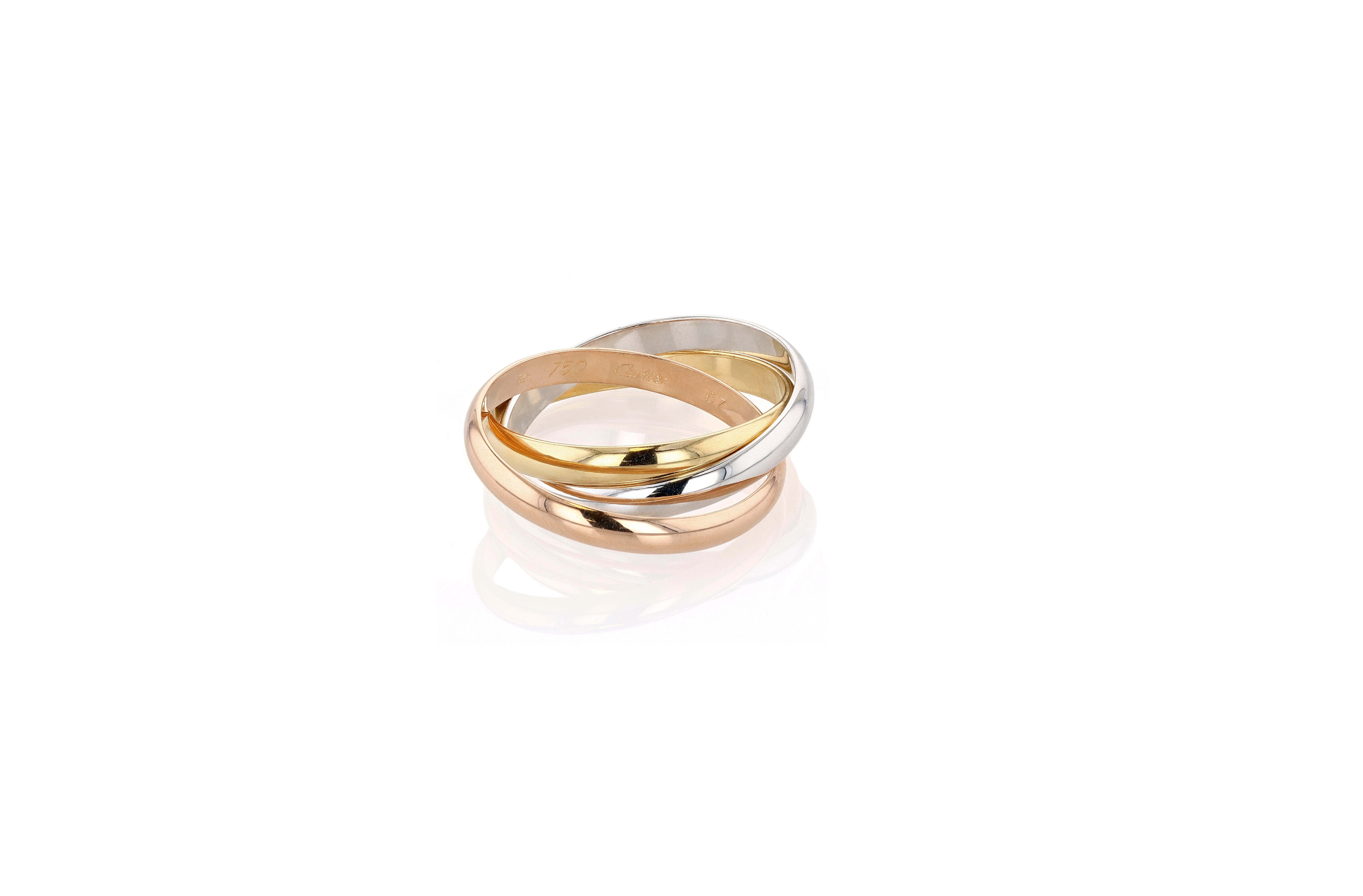 Cartier Trinity Ring in Yellow, White, and Rose Gold Web Store Description 1