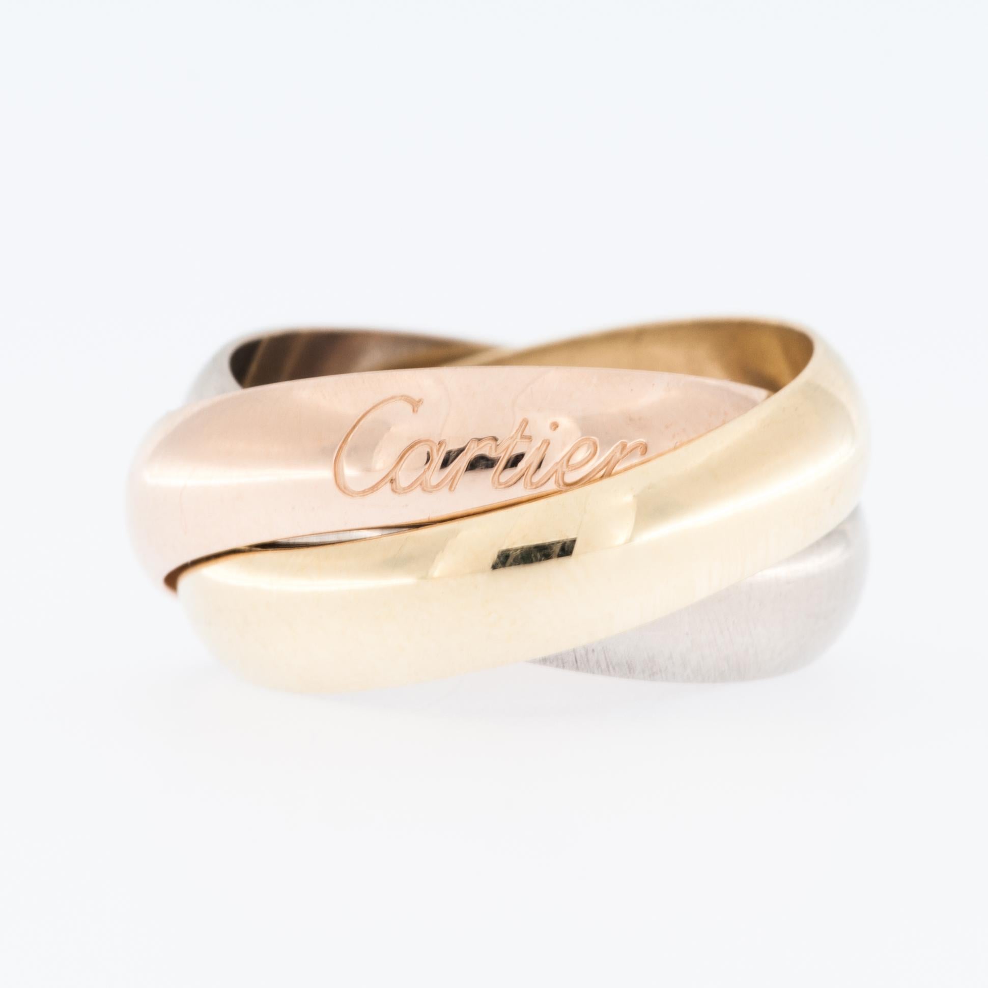 Grande bague CARTIER « Trinity » en or blanc, jaune et rose Bon état à Esch sur Alzette, Esch-sur-Alzette