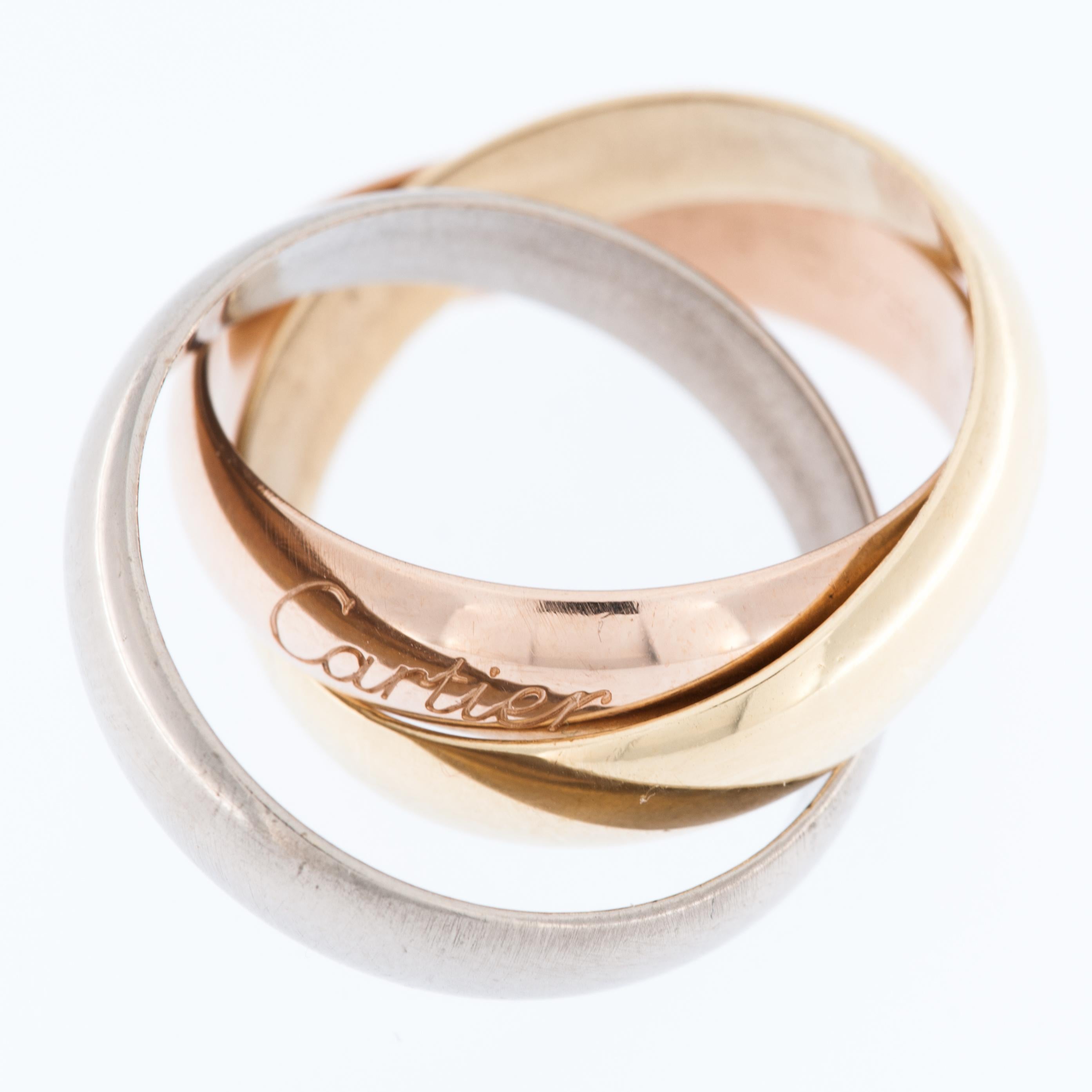  Grande bague CARTIER « Trinity » en or blanc, jaune et rose Unisexe 