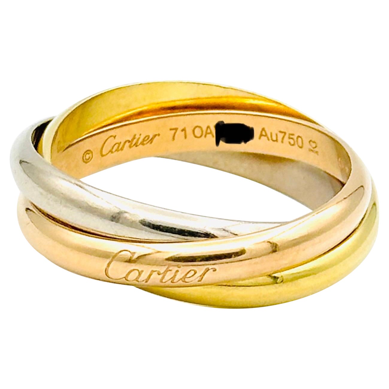 Cartier Trinity-Ring, 18 Karat Gold in Weiß-, Rosé- und Gelbgold, Größe 71, Frankreich im Angebot