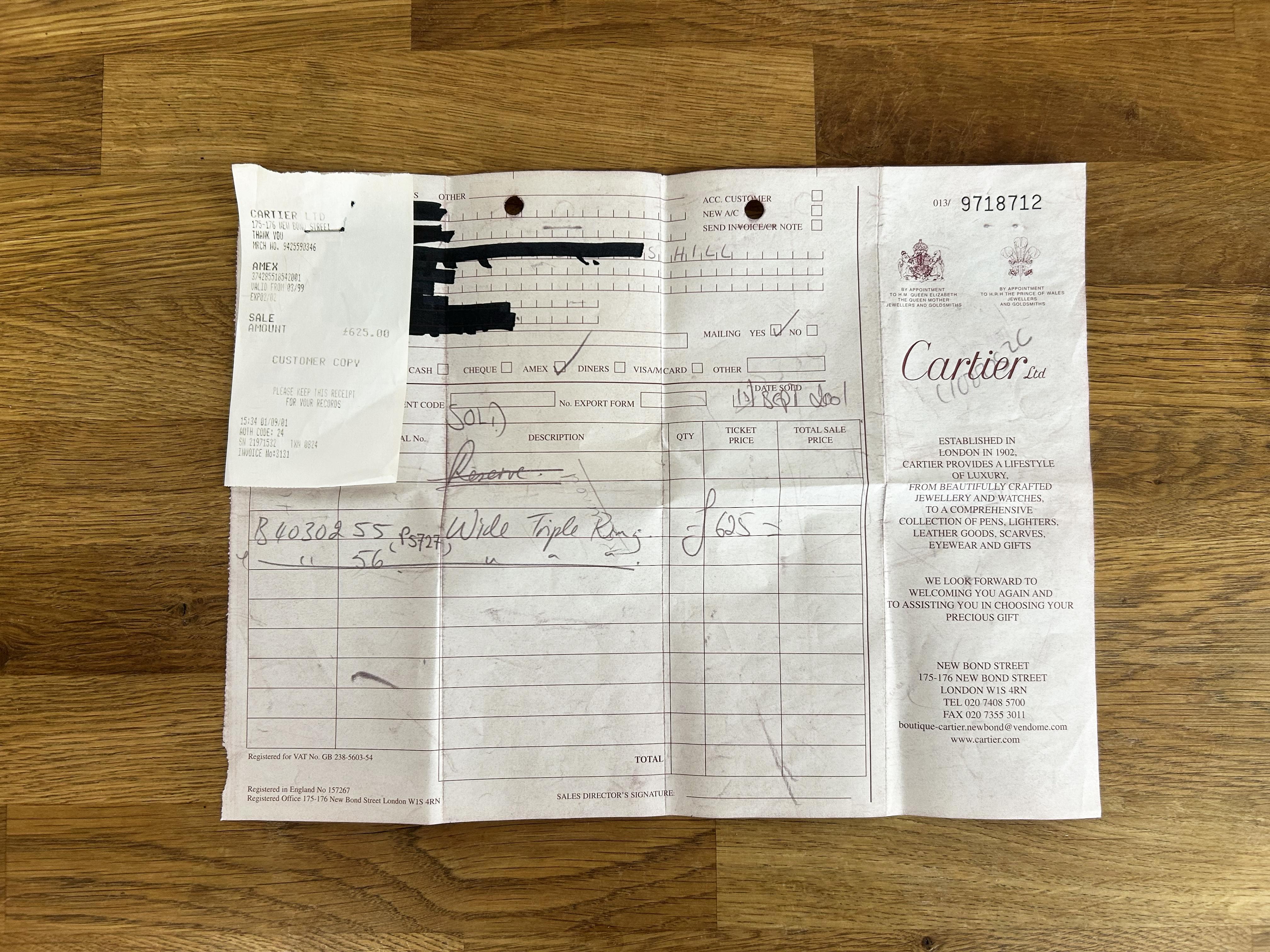 cartier trinity ring sizing