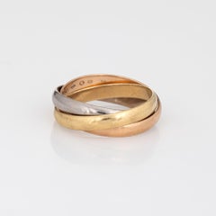 Cartier Trinity Ring Small Model 18k Tri Gold Band Sz 50 5.25 Pre Owned Jewelry