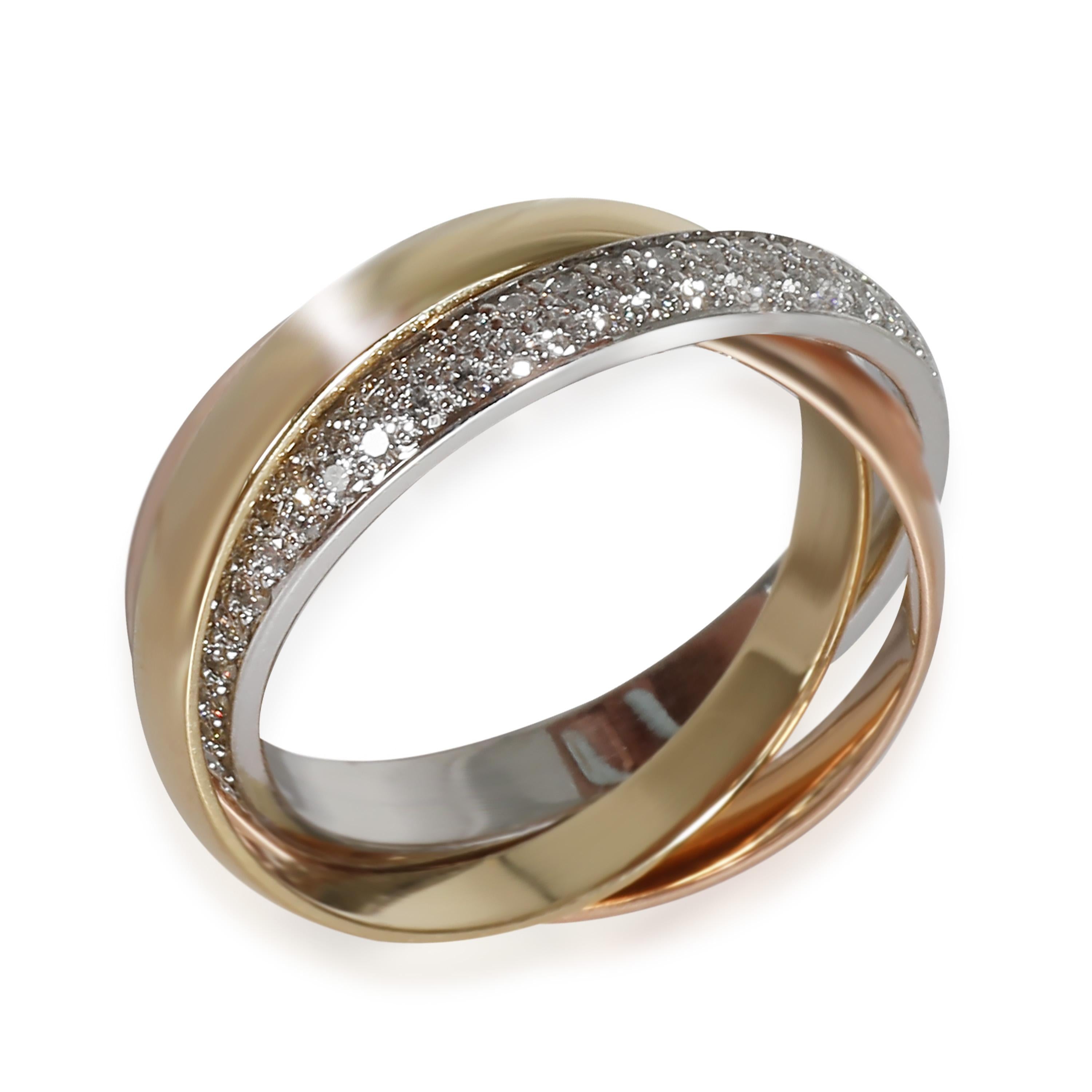 Cartier Trinity Ring, Small Model, Diamonds In Excellent Condition For Sale In New York, NY