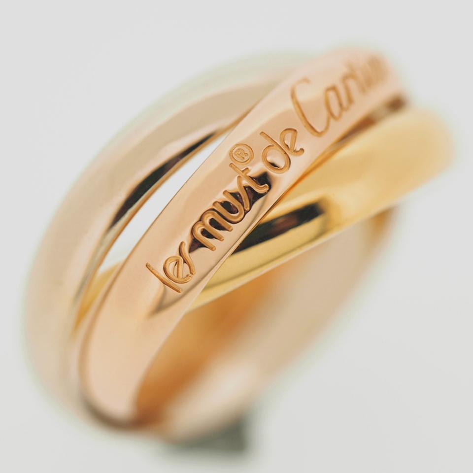 Cartier Trinity Ring Tri Color Gold 51 In Good Condition In Kobe, Hyogo