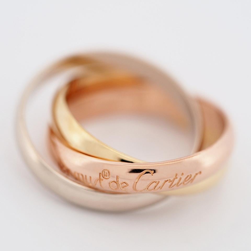 Cartier Trinity Ring Tri Color Gold 53 In Good Condition In Kobe, Hyogo