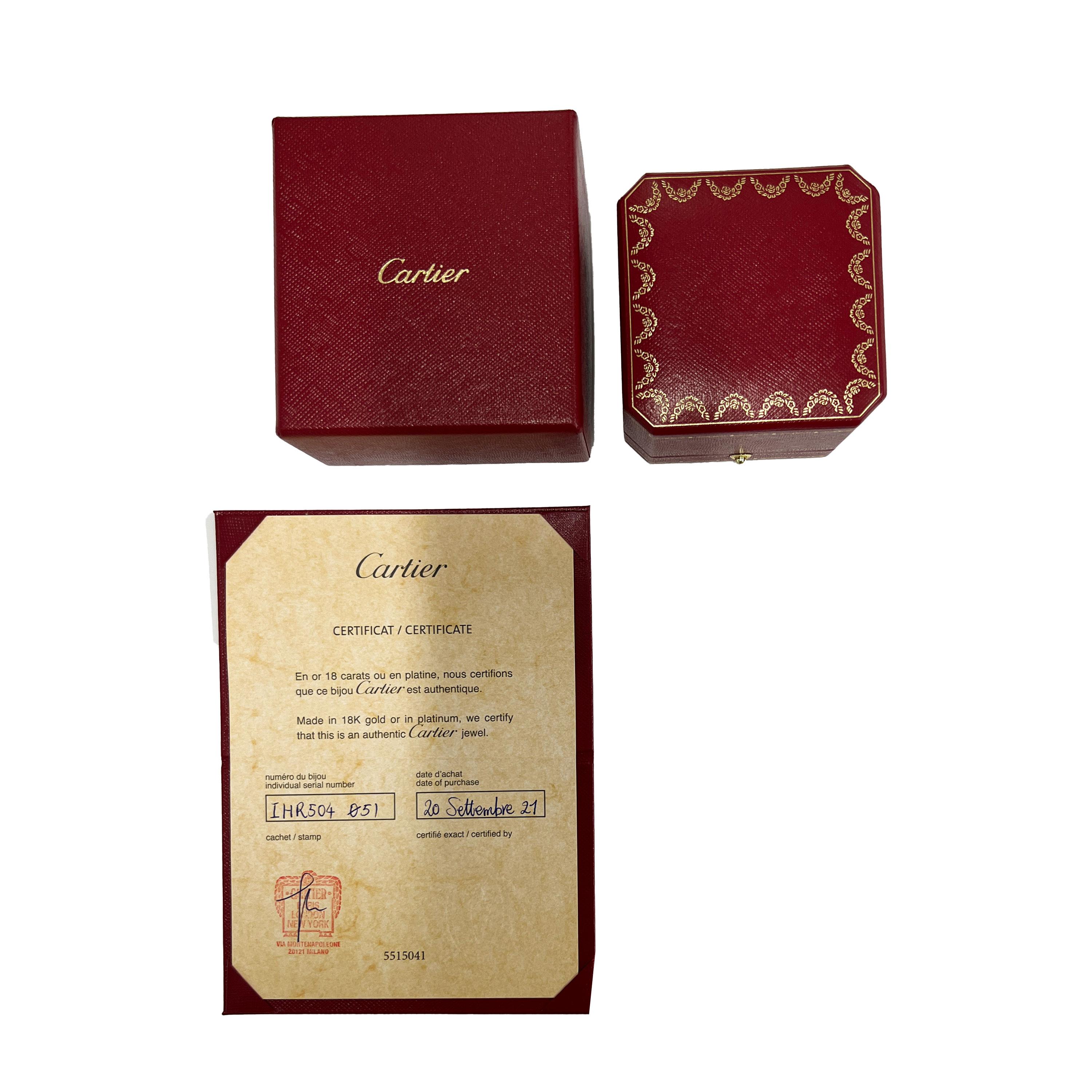 Cartier Trinity-Ring aus 18 Karat Weißgold mit Keramik und Diamant 0,45 Karat im Angebot 1