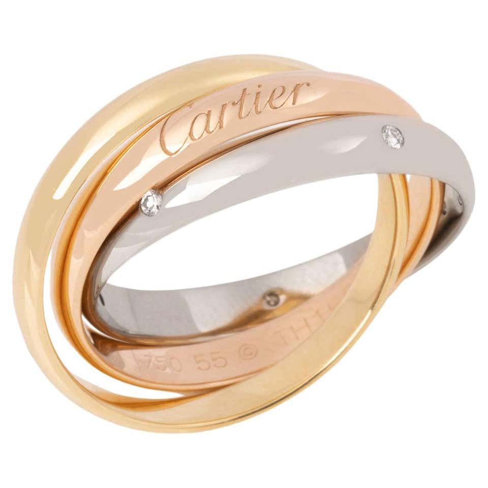 Cartier Trinity Diamond Ring at 1stDibs | cartier diamond rolling ring ...