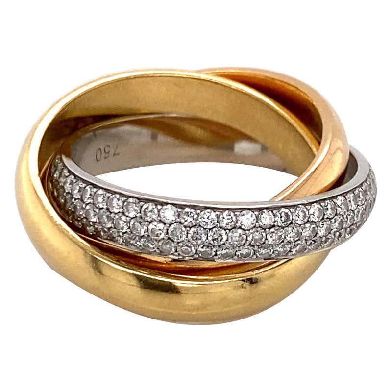 3 Ringe Cartier Trinity Three Bands Diamond Ring For Sale at 1stDibs | princess ...
