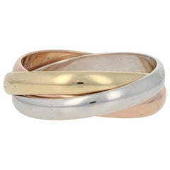 Cartier Trinity Ring Yellow, White, and Rose Gold, 18 Karat Rolling Band