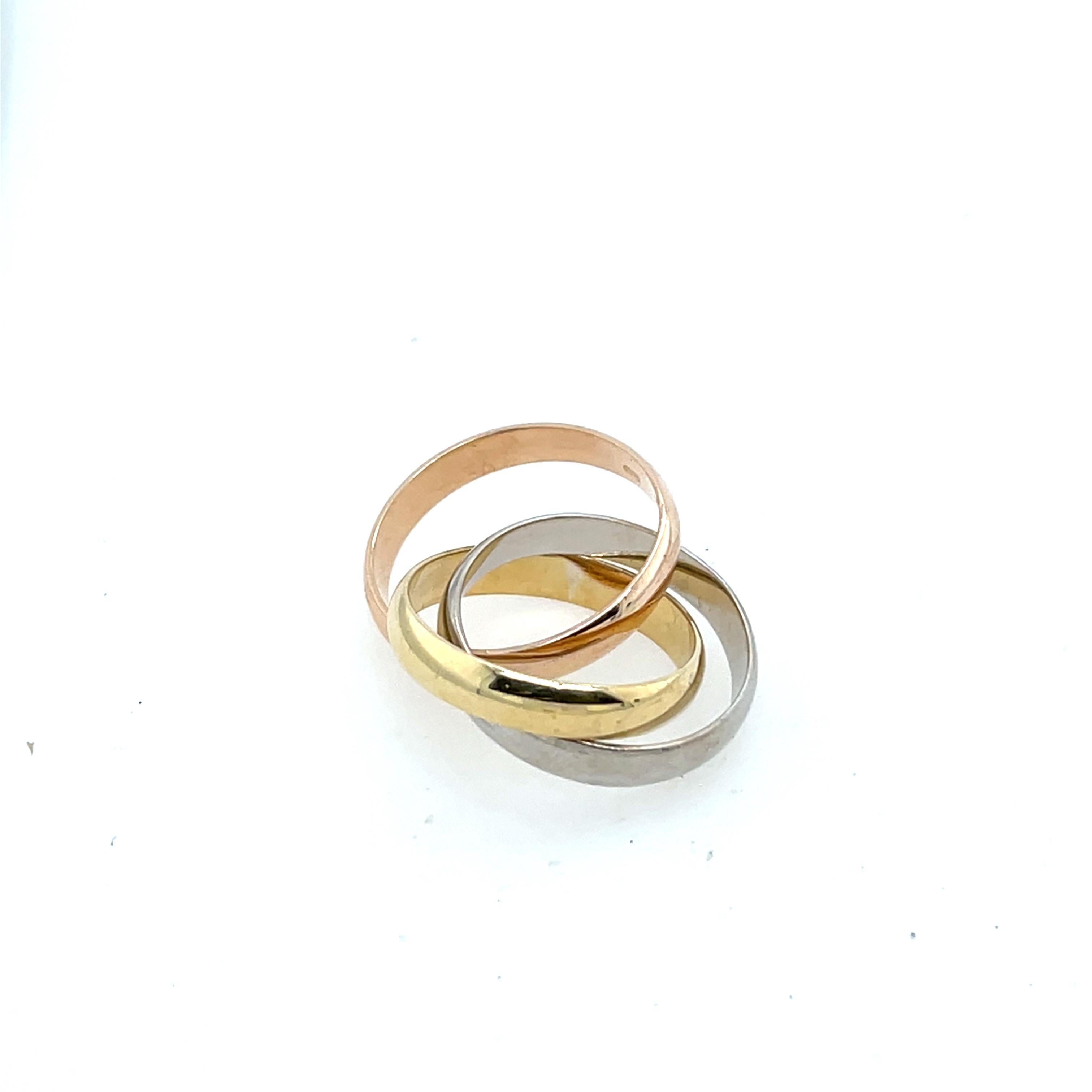 Cartier Trinity Ringe aus 18 Karat Gelb-, Weiß- und Roségold im Zustand „Hervorragend“ im Angebot in London, GB