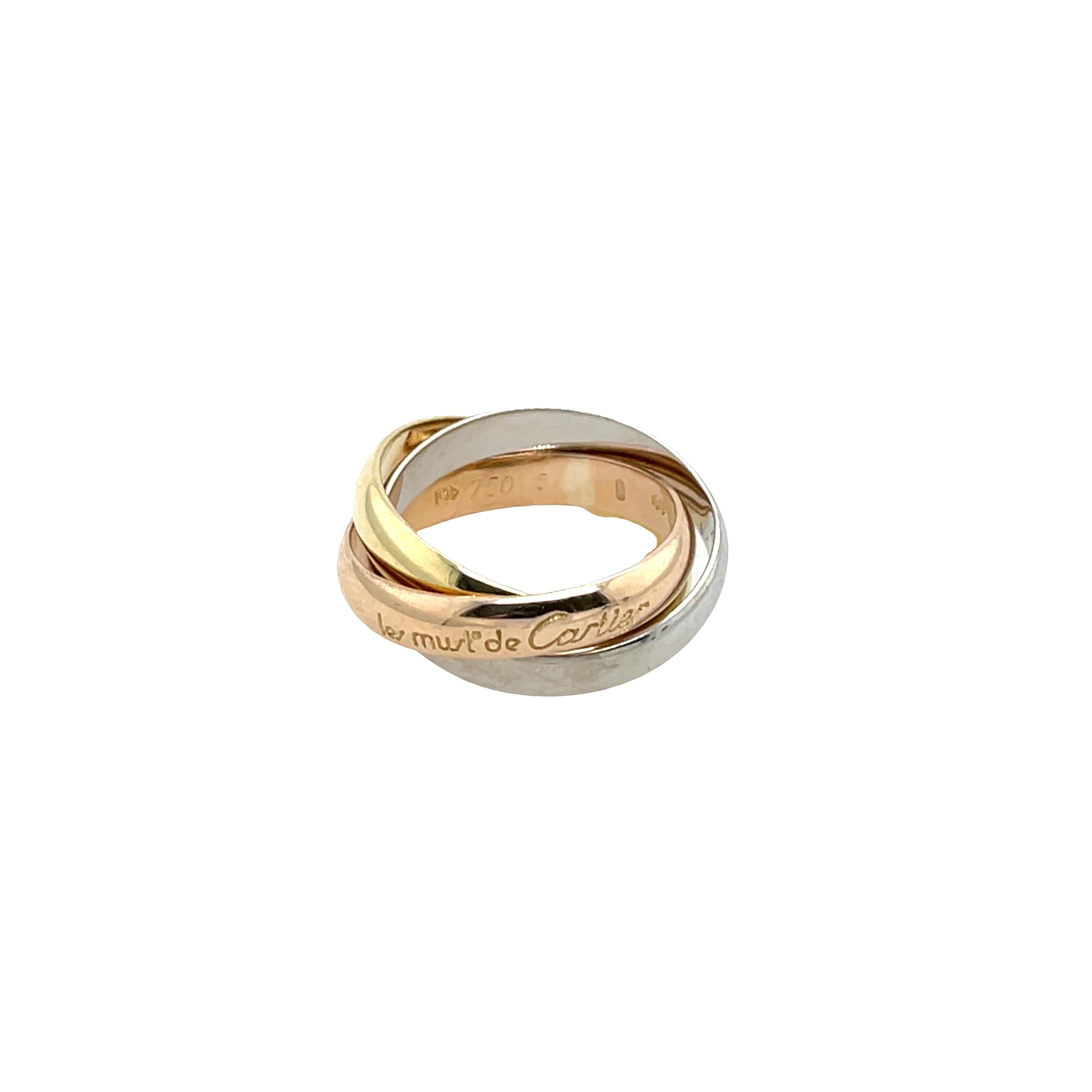 Cartier Trinity Ringe aus 18 Karat Gelb-, Weiß- und Roségold für Damen oder Herren im Angebot