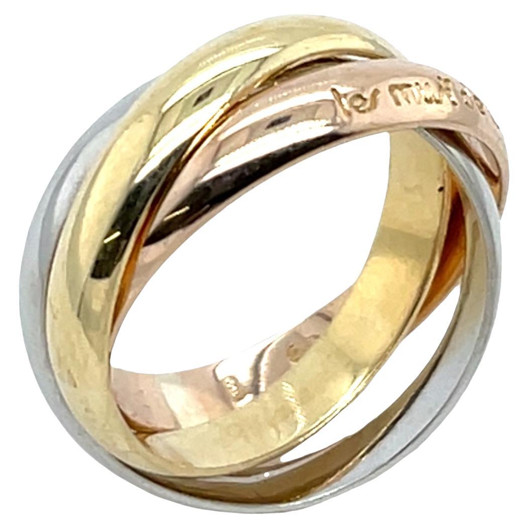 Cartier Trinity Ringe aus 18 Karat Gelb-, Weiß- und Roségold im Angebot