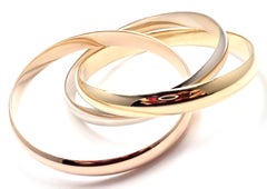 Cartier Trinity Rolling Large Model Tricolor Gold Medium Size Bangle Bracelet