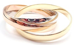 Cartier Trinity Rolling Large Model Tricolor Gold Medium Size Bangle Bracelet