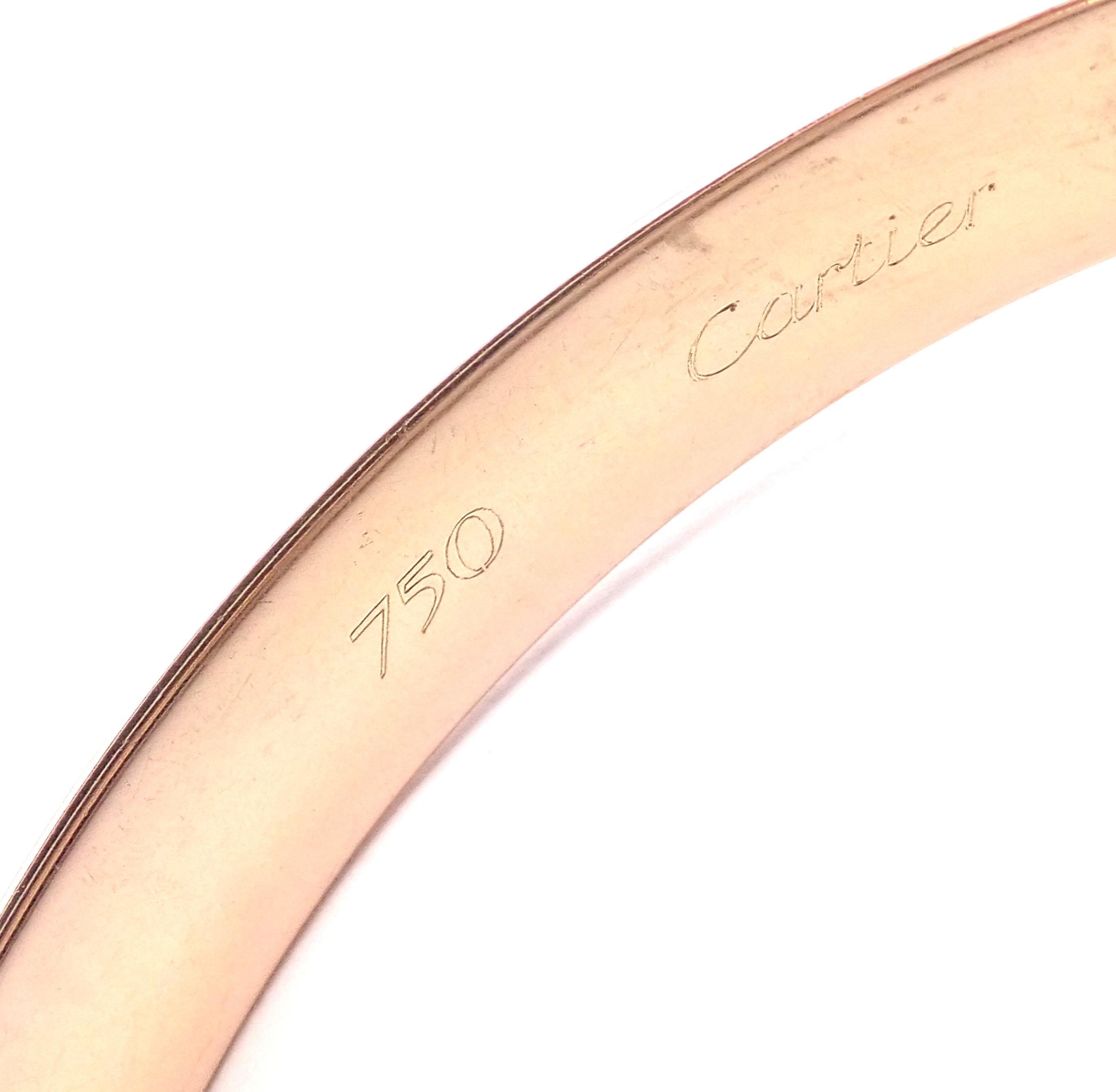 Cartier Trinity Rolling Large Model Tricolor Gold Medium Size Bangle Bracelet In Excellent Condition In Holland, PA