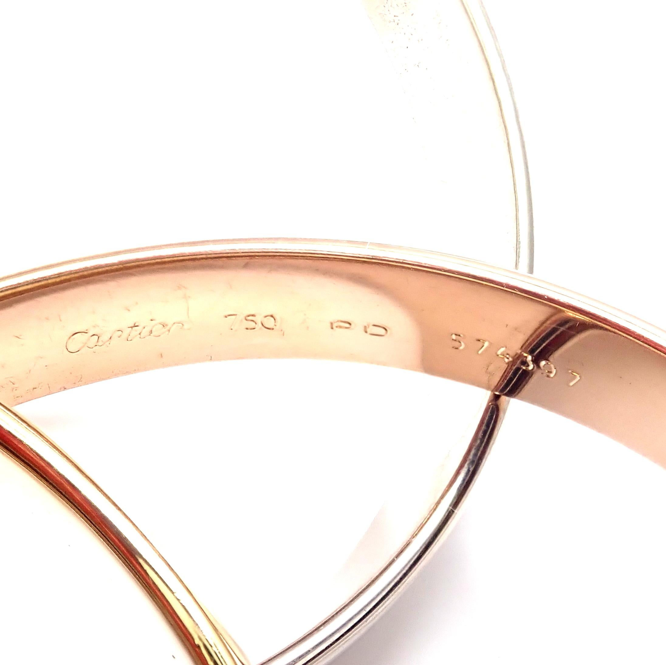 Women's or Men's Cartier Trinity Rolling Large Model Tricolor Gold Small Size Bangle Bracelet