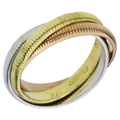 Cartier Trinity Rolling Ribbed Multi-Color Ring 18K
