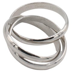 Cartier Trinity Rolling Ring 18 Karat White Gold Wedding Band Ring Vintage 1999