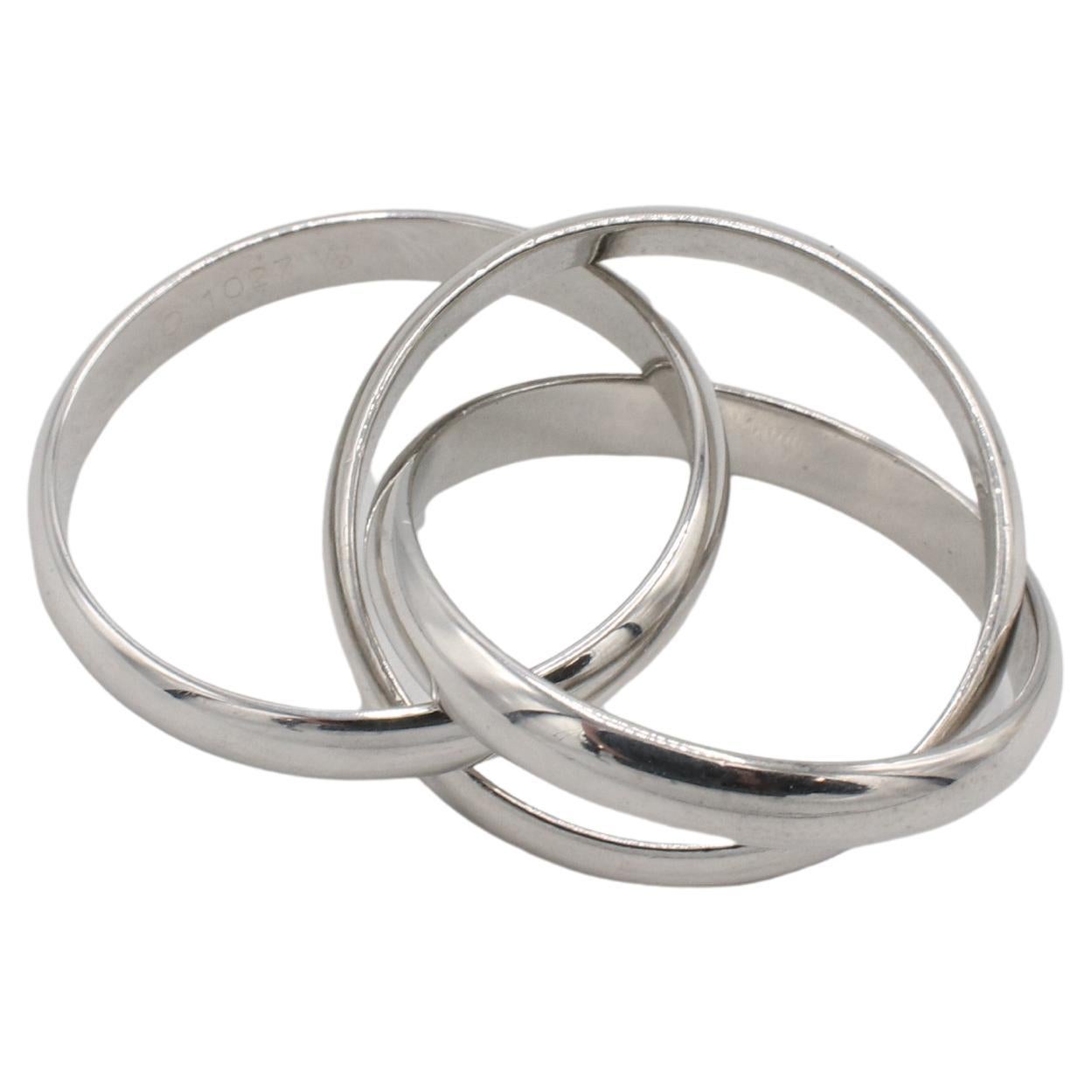 Contemporain Cartier Trinity Rolling Ring Anneau de mariage en or blanc 18 carats Vintage By 1999 en vente