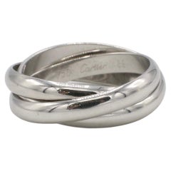 Cartier Trinity Rolling Ring 18 Karat White Gold Wedding Band Ring Vintage 1999