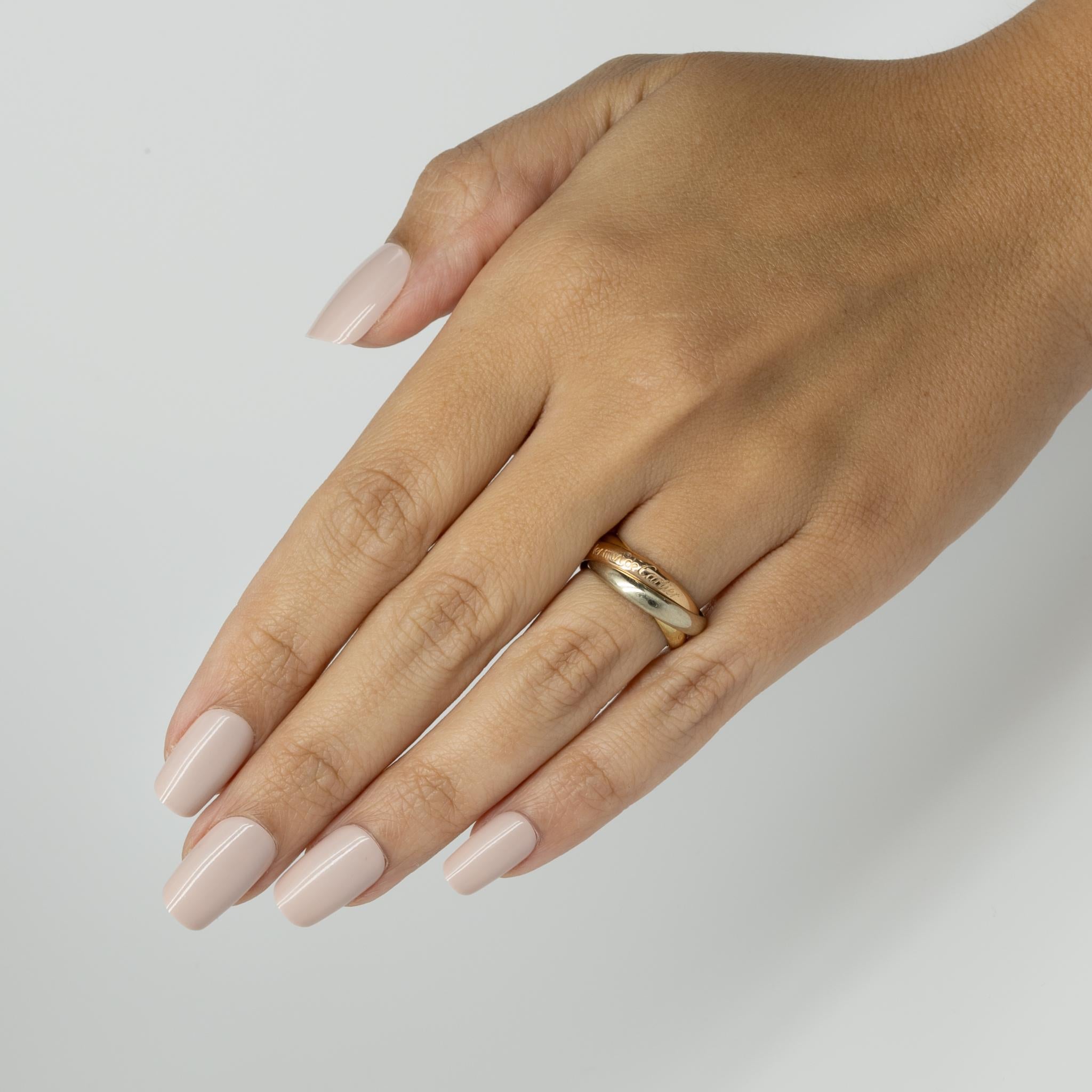 Cartier Trinity Rolling Ring 18K White Yellow Rose Gold Must de Cartier 2