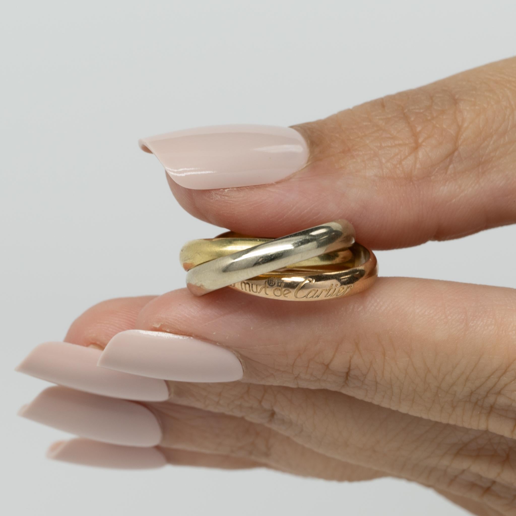 Cartier Trinity Rolling Ring 18K White Yellow Rose Gold Must de Cartier 3
