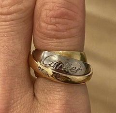 Cartier Trinity Rolling Ring 18k Yellow Rose & White Gold 15.7g