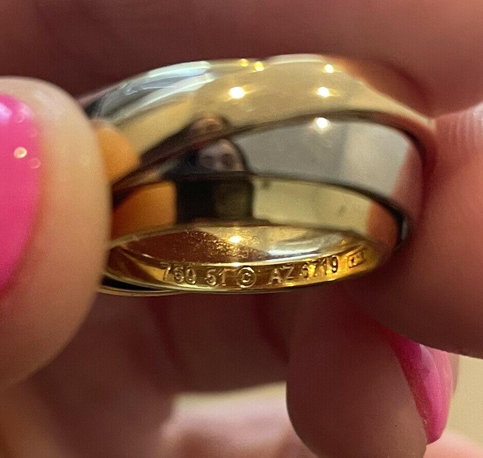 Cartier Trinity Rolling Ring 18k Yellow Rose & White Gold 15.7g In Good Condition For Sale In Beverly Hills, CA