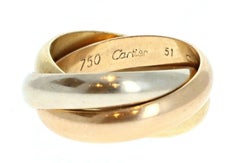 Cartier Trinity Rolling Ring 18k Yellow Rose & White Gold 11.3g