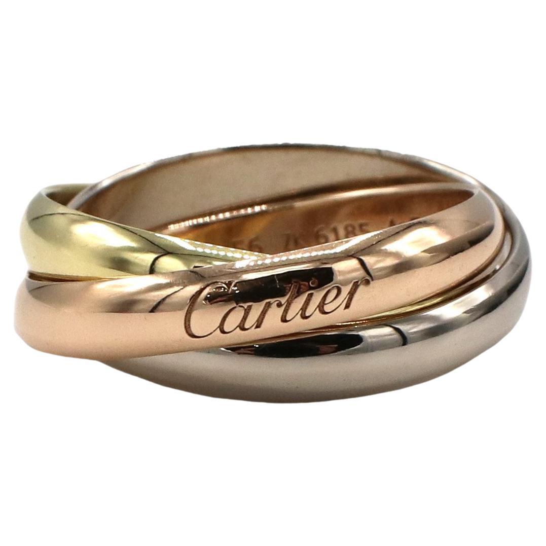 Cartier Trinity Rolling Ring Rose Yellow White Gold Medium Model