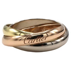 Cartier Trinity Rolling Ring Rose Yellow White Gold Medium Model